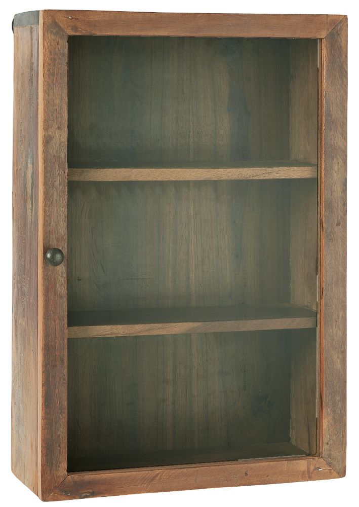 Wandschrank mit Glastür - Unikat von IB Laursen , Wandregal aus Metall weiß shabby Landhaus rechteckig Lagerschrank von Clayre & Eef, Haushaltswaren, skandinavische Wohnaccessoires, hygge, Wandregal, Regal zum Stellen, schwarzes Met